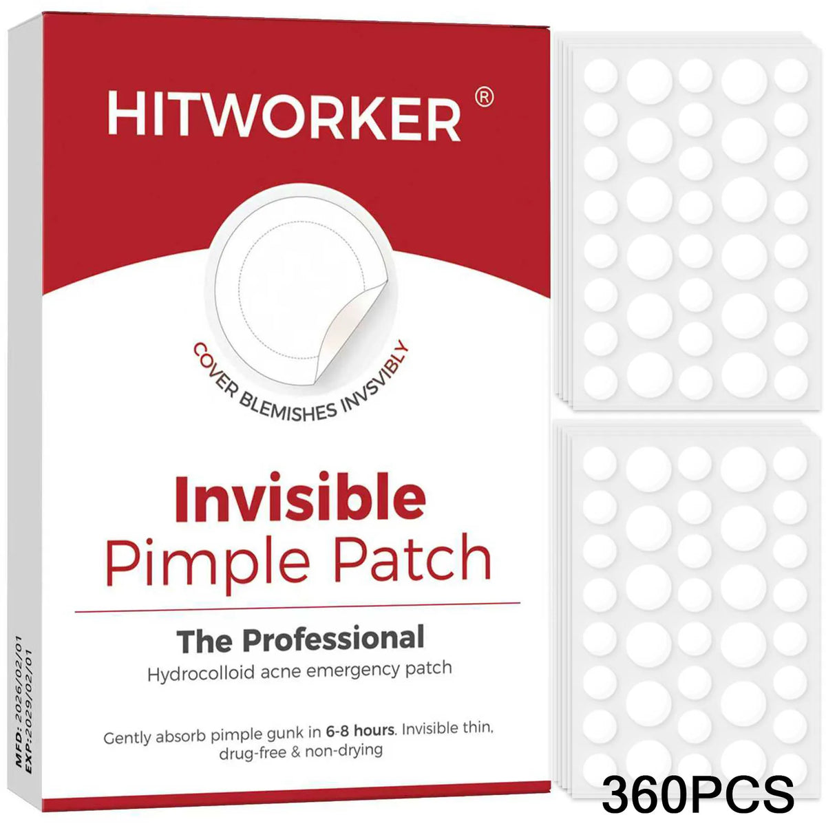 Parches Hydrocolloid para Granos y Acné — Sin Alcohol